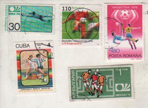 марки футбол чемпионат мира по футболу ФРГ 30 1974г.