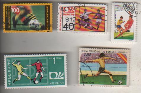 марки футбол чемпионат мира по футболу ФРГ 40 1974г.