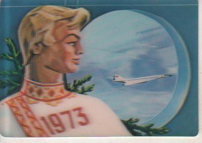 календар стерео 50 лет Аэрофлот самолет г.Москва 1973г.