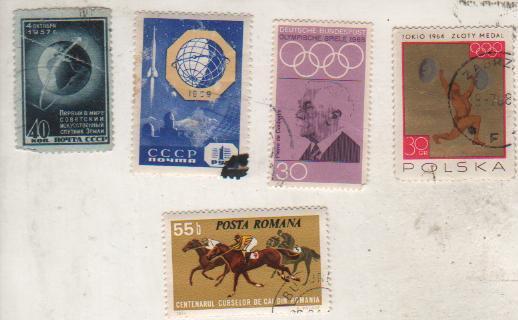 марки гашенная тяжелая атлетика олимпийские игры г.Токио Польша 30gr 1964г.
