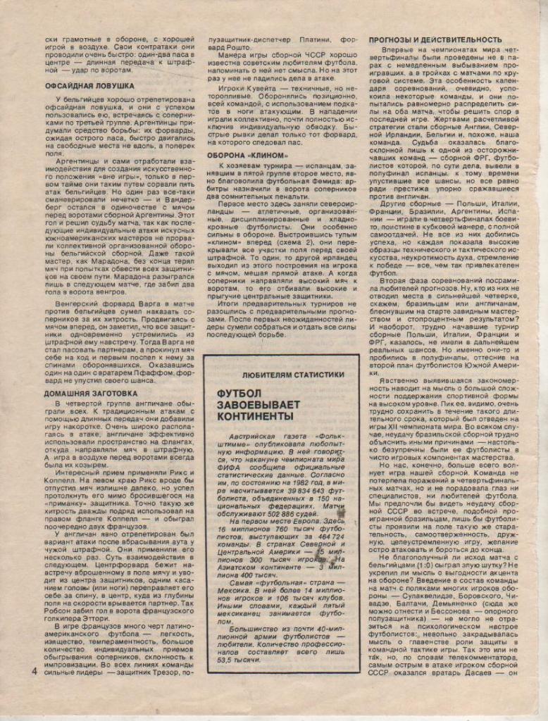 выр из журналов футбол статья размышления о чемпионате мира в Испании 1982г. 1