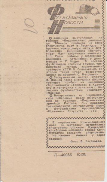 статьи футбол П13 №151 рубрика Футбольные новости о советском футболе 1967г.