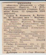 стать футбол П14 №72 отчет о матче Нистру Кишинев - Черноморец Одесса 1983г.