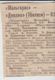стать футбол П14 №216 отчет о матче Жальгирис Вильнюс - Динамо Тбилиси 1983г
