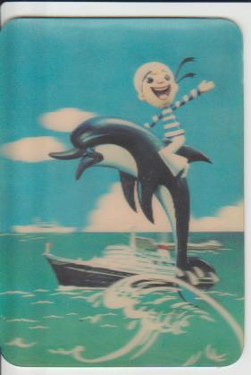 календарик стерео флот МОРФЛОТ дельфин и корабль г.Москва 1971г.