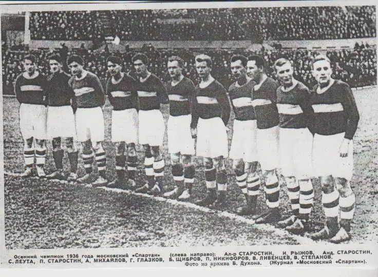 вырезки из газет футбо команда Спартак Москва - чемпион СССР по футболу 1936г.