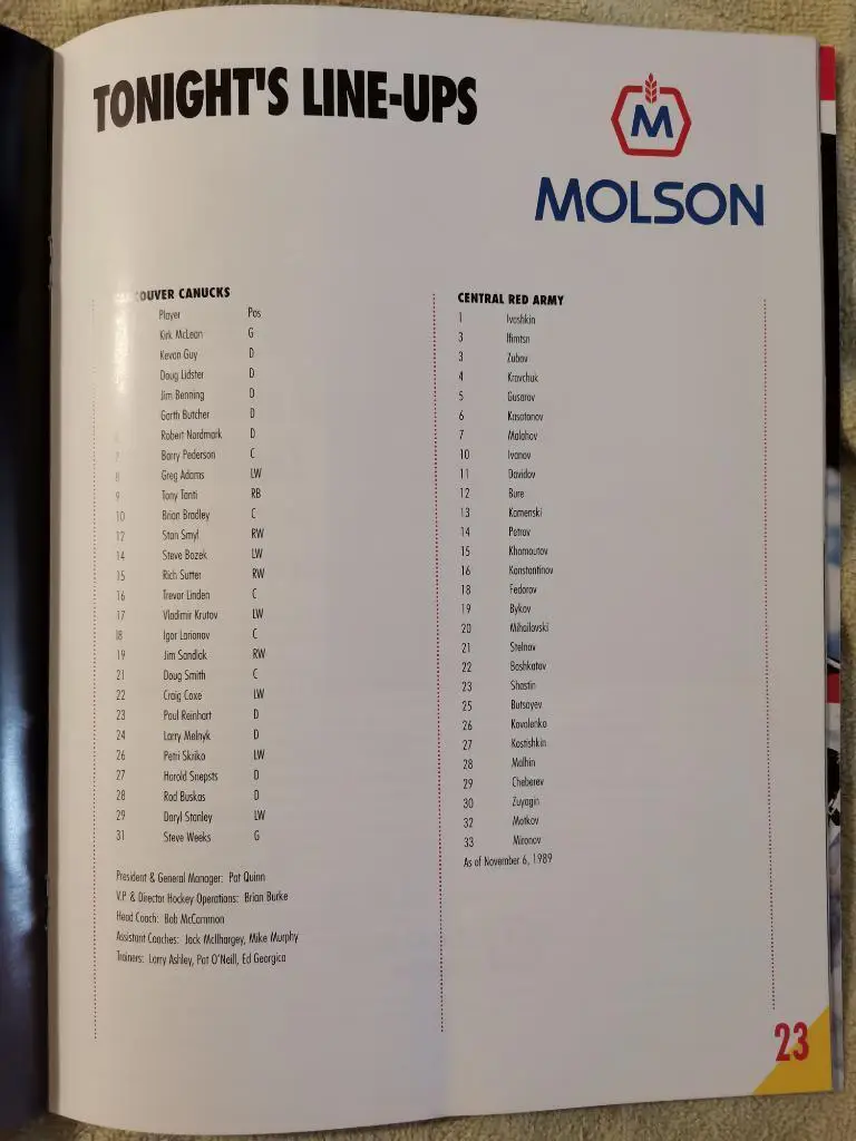 Ванкувер Кэнакс - ЦСКА. 29.12.1989. Суперсерия 1990 2
