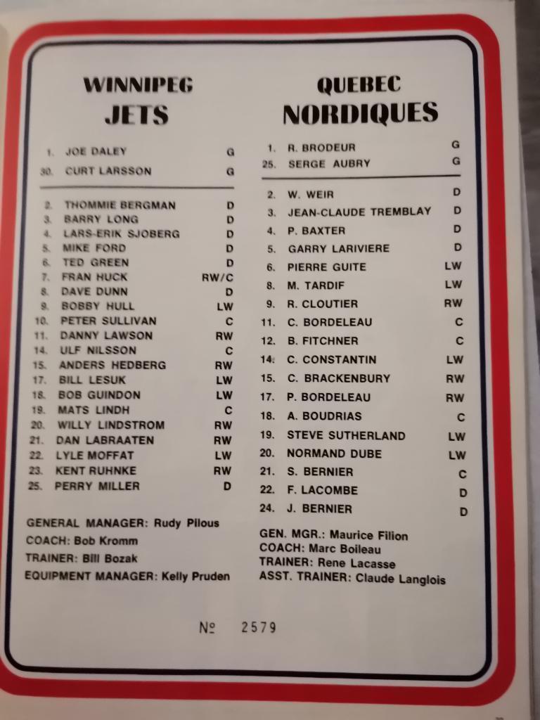Виннипег Джетс - Квебек Нордикс 1977. ВХА финал 2