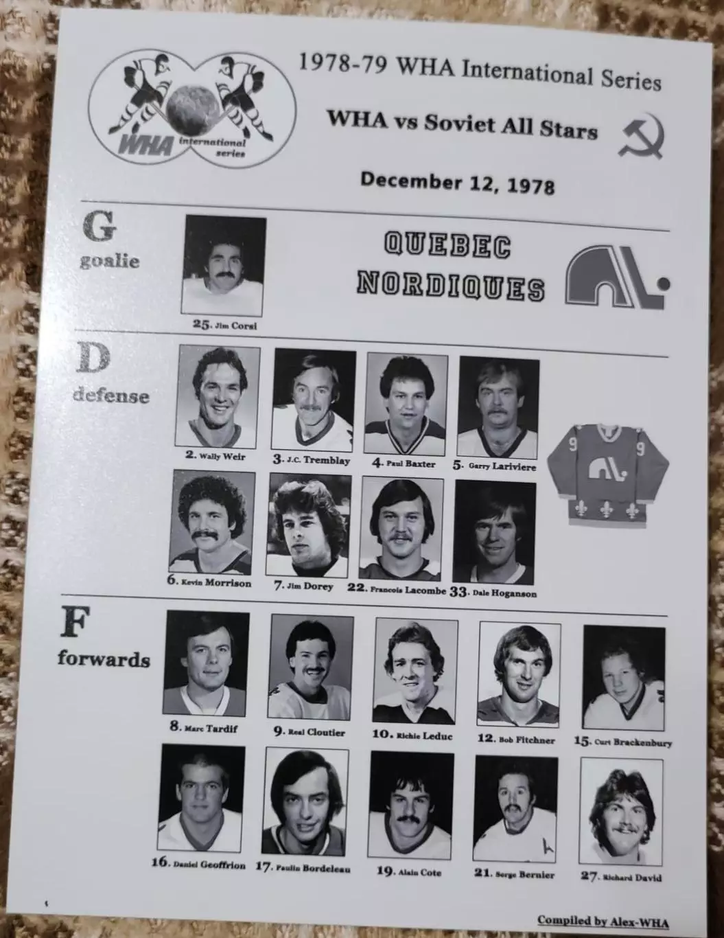 Квебек Нордикс - СССР2 12.12.1978