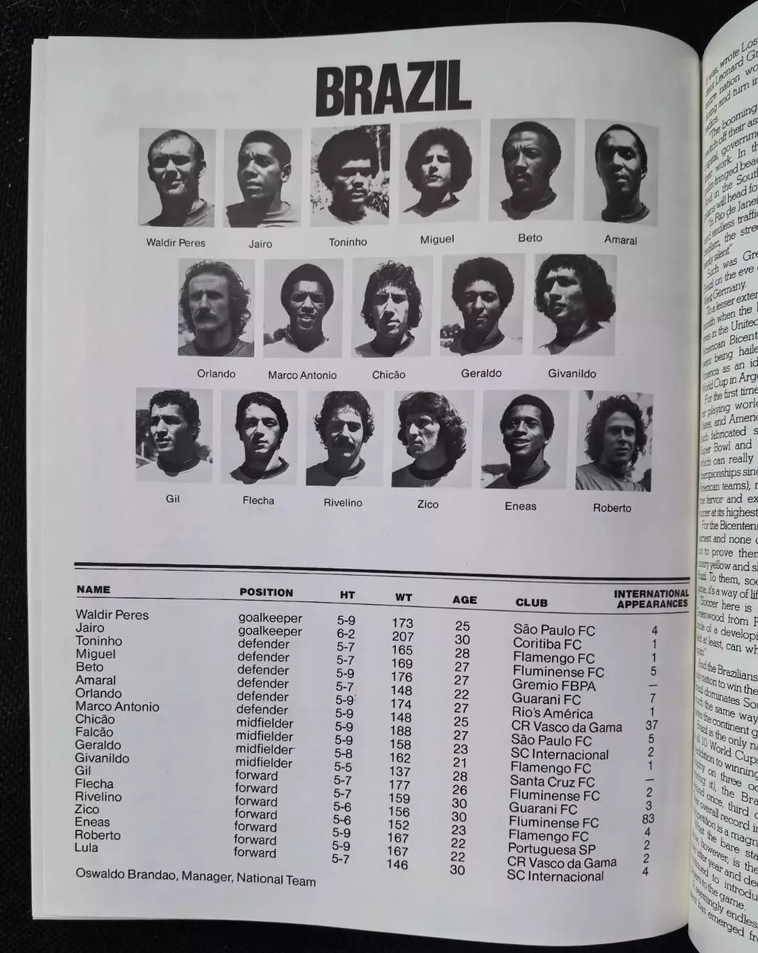 Кубок 200 летия США 1976. Участники Бразилия, Италия, США, Англия 3