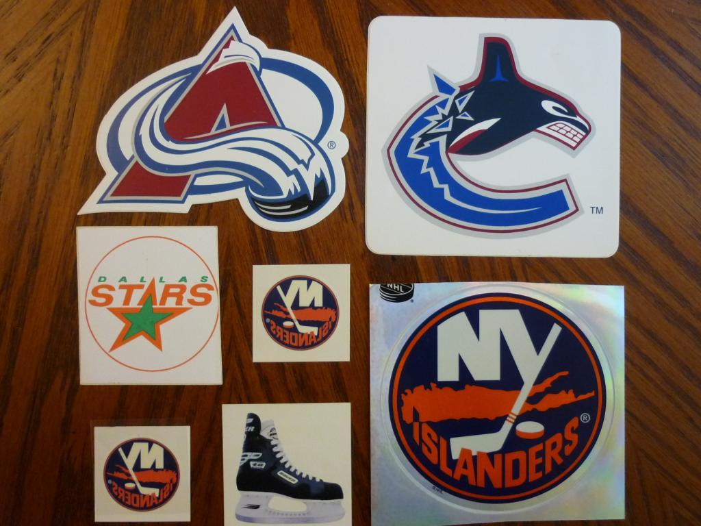 Стикеры НХЛ Нью-Йорк Айлендерс/ Даллас Старс / Ванкувер Кэнакс/ Колорадо Эвеланж