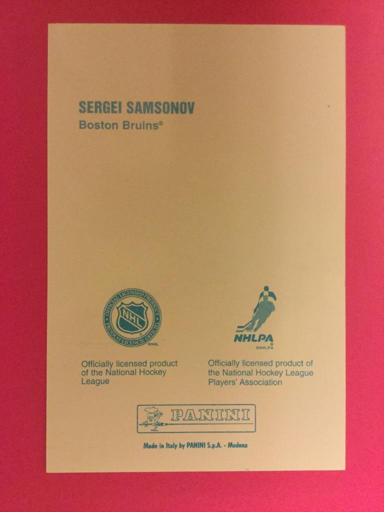 Сергей Самсонов карточка Панини Бостон Брюинс НХЛ Boston Bruins 1