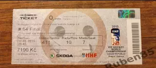 Хоккей. Билет Россия - Канада 2015 финал чемпионата мира