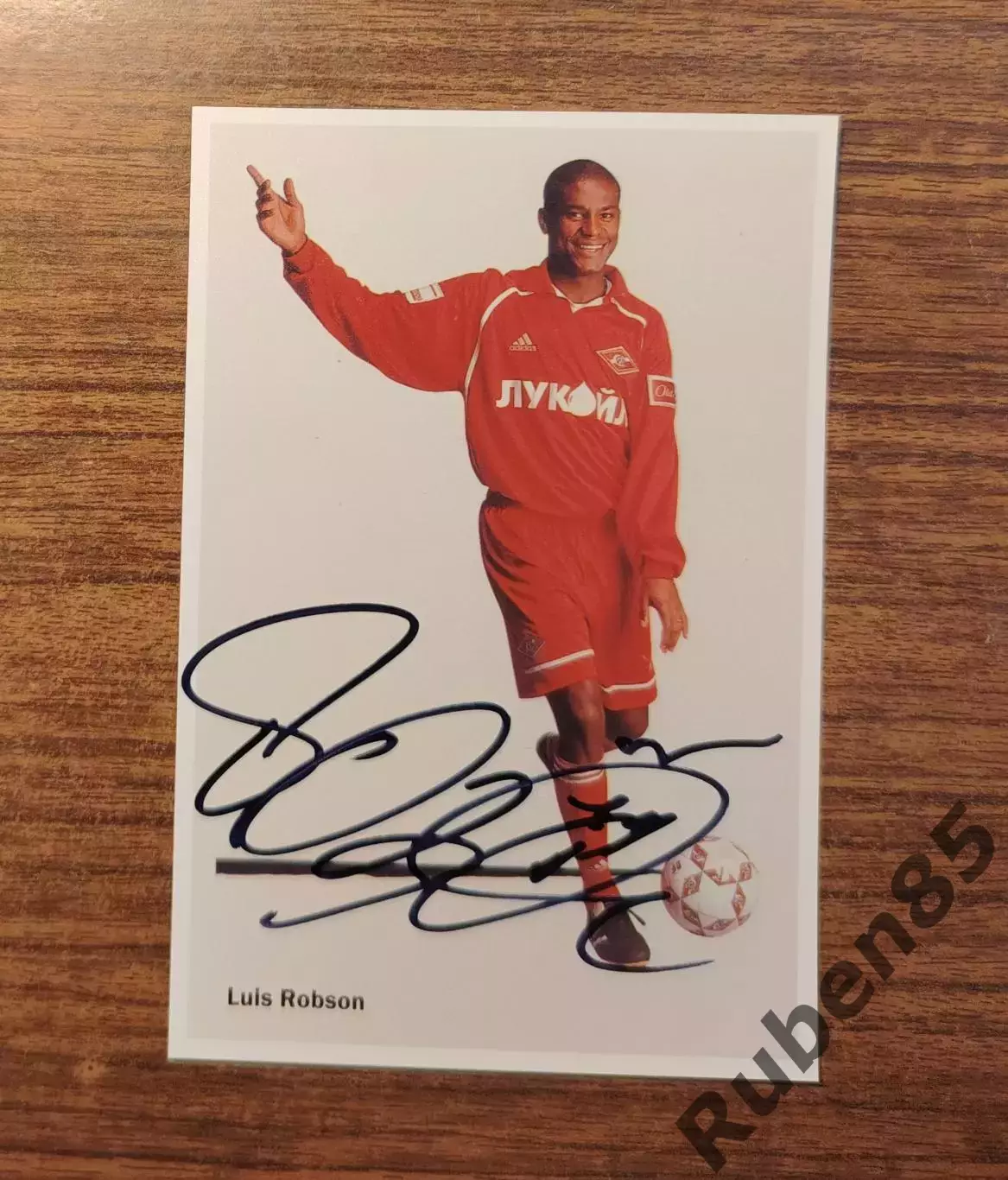 Футбол. Автограф Луис Робсон - Спартак Москва