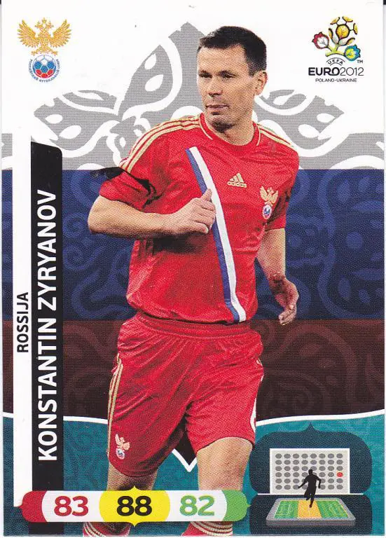 Футбол. Карточка Зырянов (Зенит) - Евро 2012 Панини Euro 2012 Panini