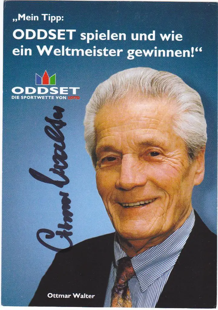 Футбол. Оттмар Вальтер Германия Оригинальный автограф - Чемпион Мира 1954