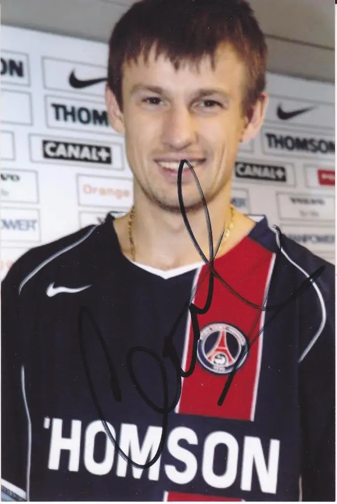 Футбол. Сергей Семак - Оригинальный автограф (ПСЖ, Зенит)