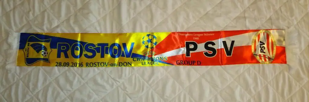 SALE • Шарф ФК Ростов - ПСВ 2016 Лига Чемпионов - ВИД 1