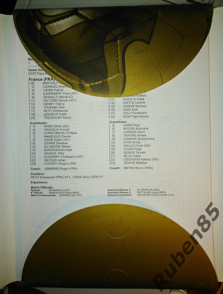 Футбол Чемпионат Мира 2002 Папка с протоколами всех матчей (Япония Корея) Россия 1