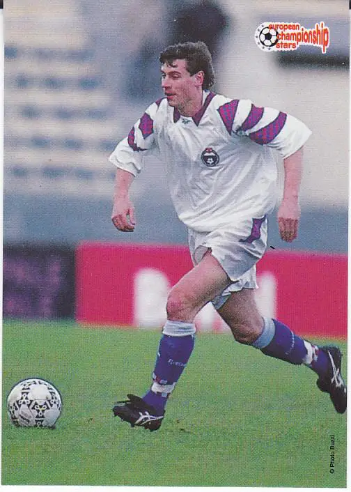 Футбол. Андрей Канчельскис (Россия) Коллекционная карточка • Евро 96