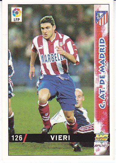 Футбол. Карточка Кристиан Вьери - La LIGA 98/99 (Атлетико Мадрид)