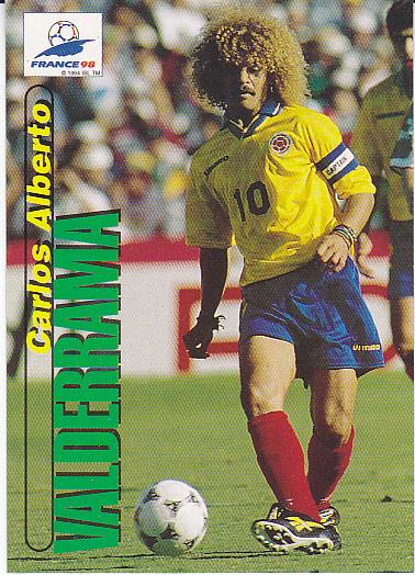 Футбол. Карточка Карлос Вальдерама (Колумбия) ЧМ-98