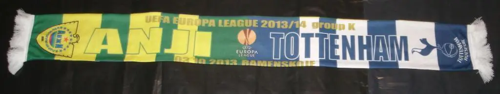 Футбол. Шарф Анжи - Тоттенхэм Хотспур - ЛЕ 2013 2014