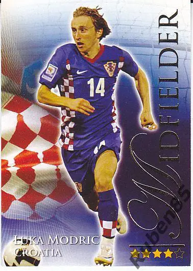 Футбол. Карточка Лука Модрич (Реал Мадрид, Хорватия) 2011