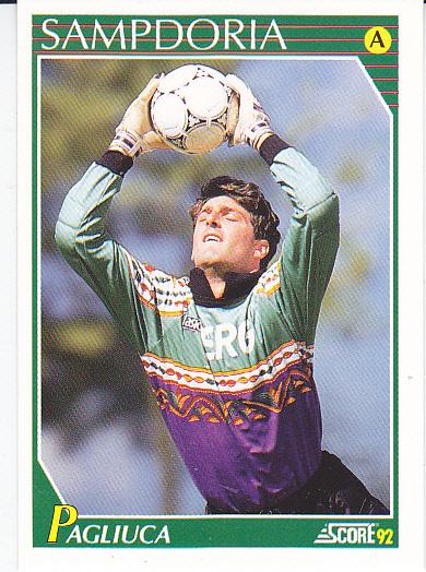 Футбол. Карточка Джанлука Пальюка (Сампдория, Интер) Италия 1992
