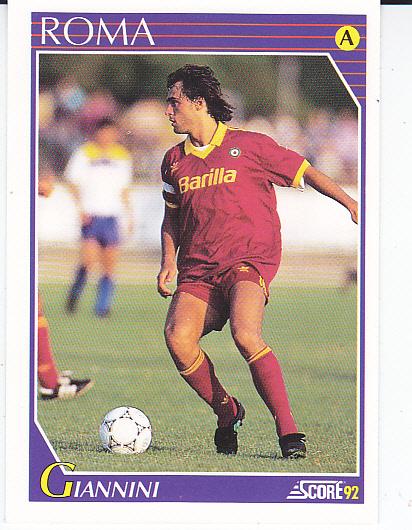 Футбол. Карточка Джузеппе Джаннини (Рома) Италия 1992