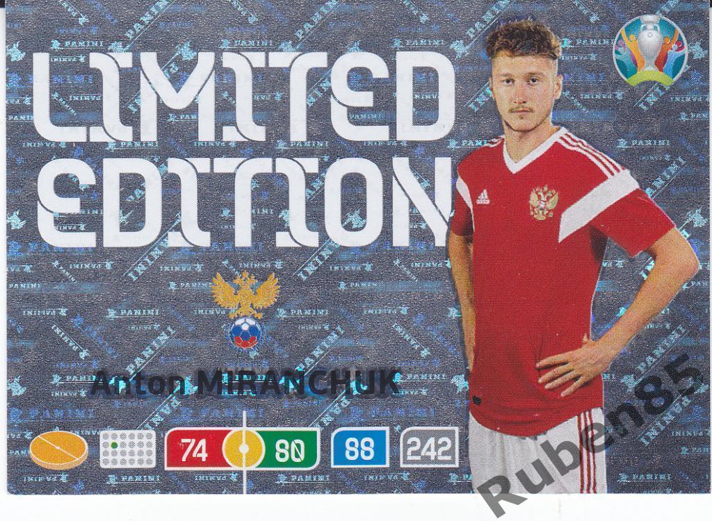 Limited Edition • Карточка Антон Миранчук (Локомотив Москва) Евро 2020 Panini 1