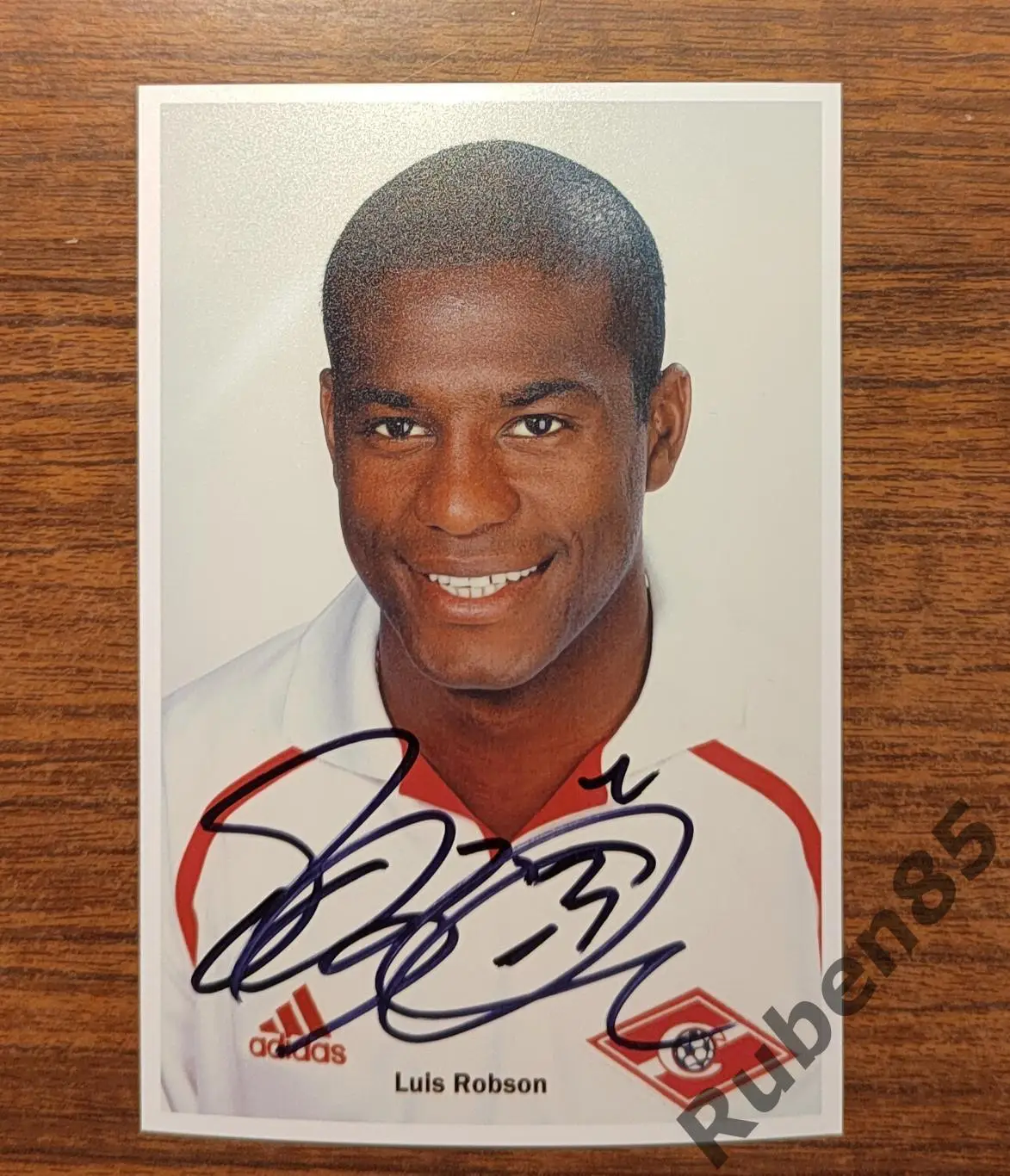 Футбол. Автограф Луис Робсон - Спартак Москва (вид 2)