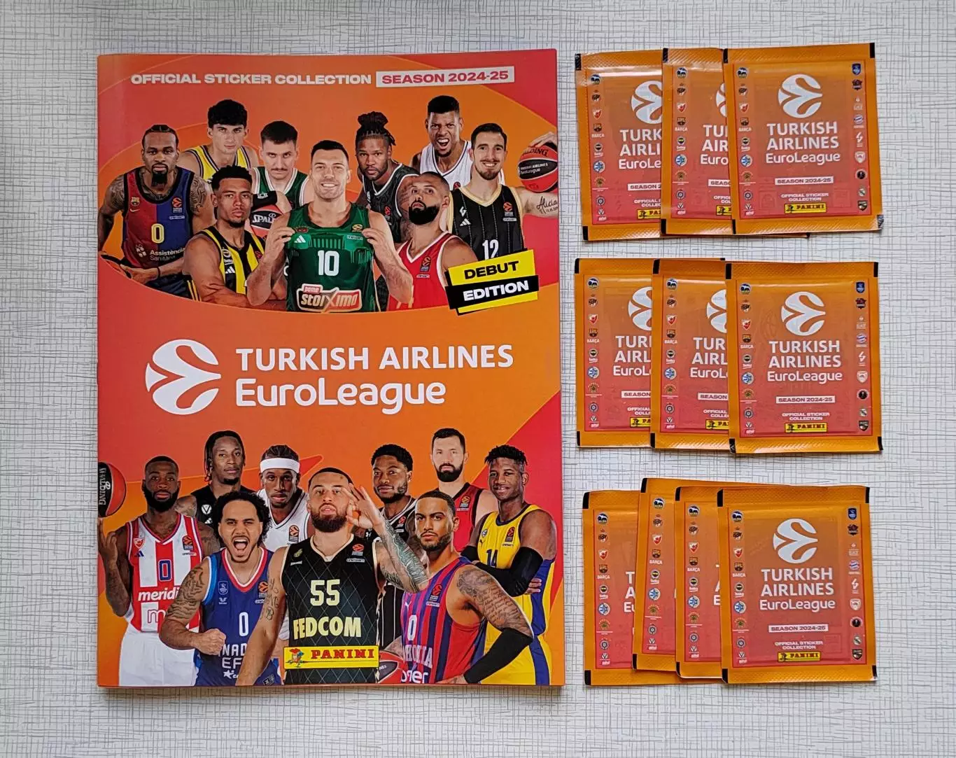 Баскетбол Евролига 2024 2025 Пустой Альбом + 10 пакетиков Panini Евробаскет