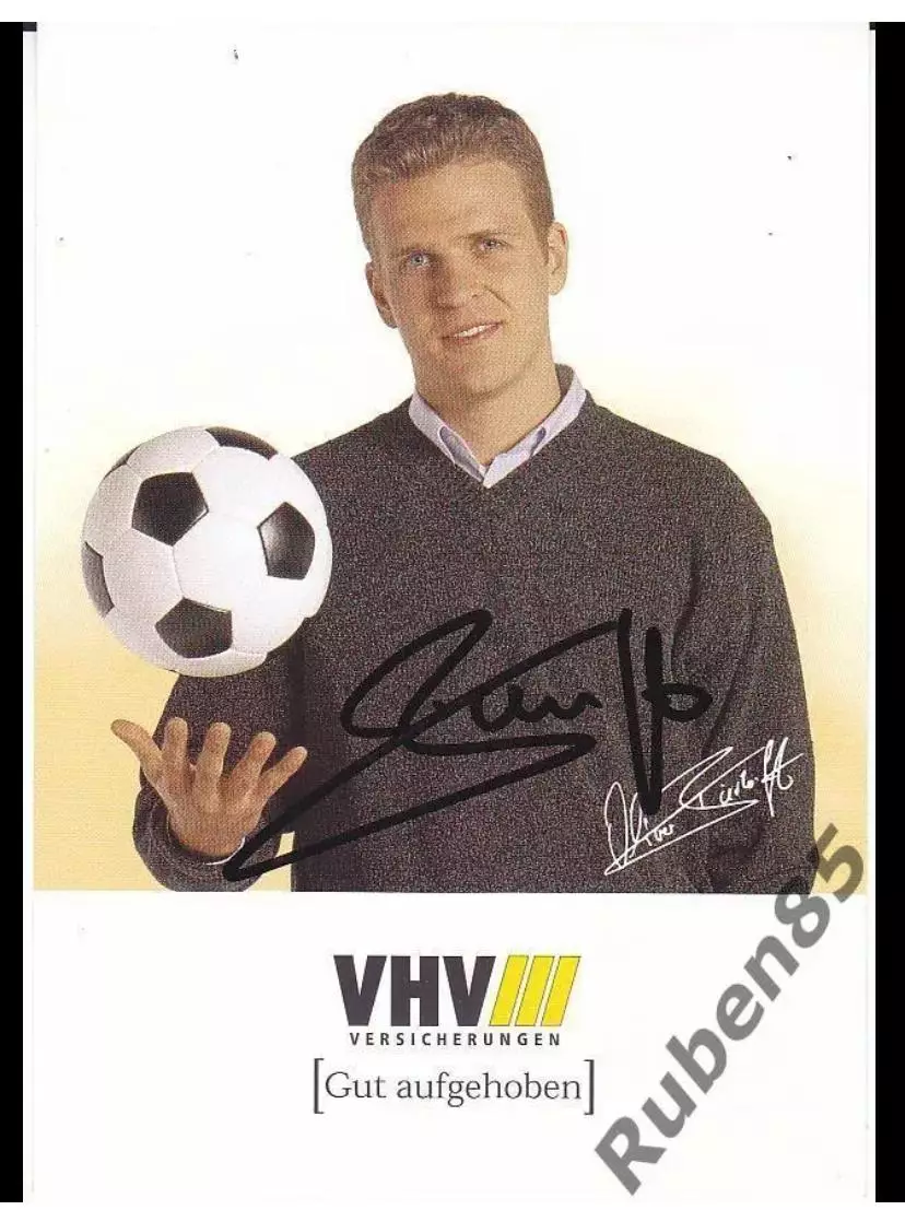 Футбол. Оливер Бирхофф - чемпион Европы 1996 Германия - Оригинальный автограф