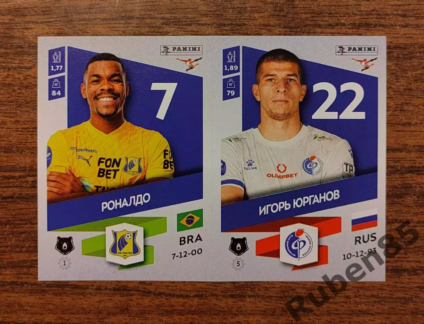 Стикер Роналдо ФК Ростов - Юрганов Факел из ОБНОВЛЕНИЕ Panini РПЛ 2023 2024
