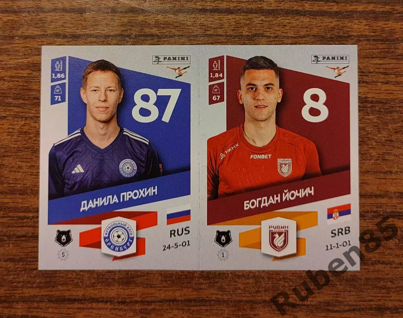 Стикер Прохин Оренбург - Йочич Рубин из ОБНОВЛЕНИЕ Panini РПЛ 2023 2024