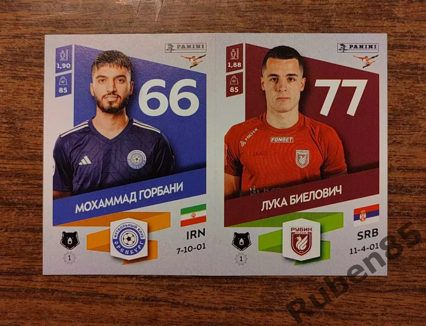 Стикер Горбани Оренбург - Биелович Рубин из ОБНОВЛЕНИЕ Panini РПЛ 2023 2024