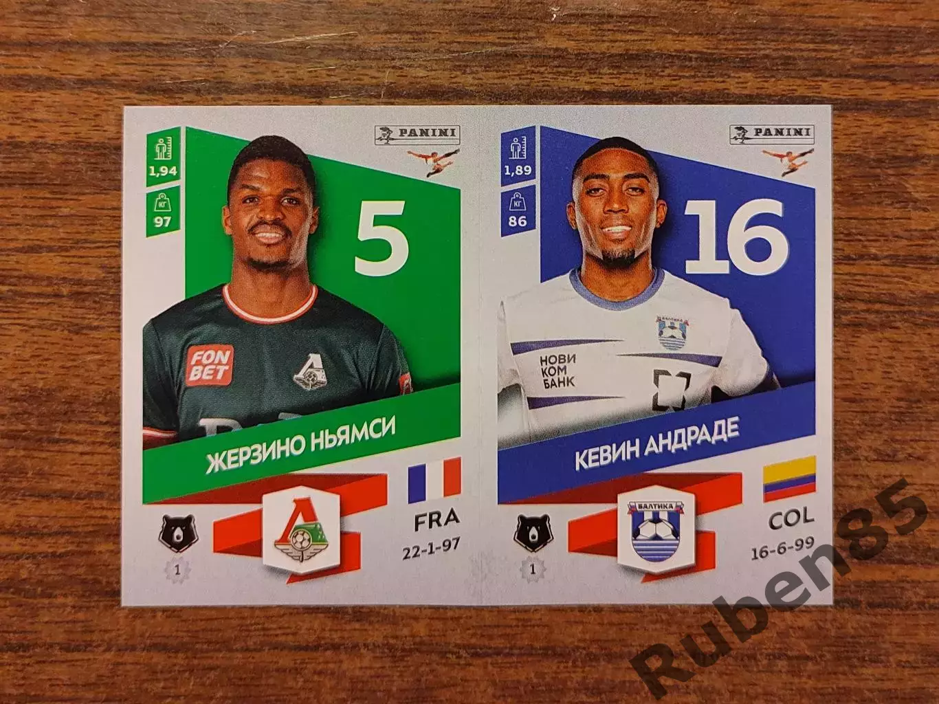 Стикер Ньямси Локомотив - Андраде Балтика из ОБНОВЛЕНИЕ Panini РПЛ 2023 2024