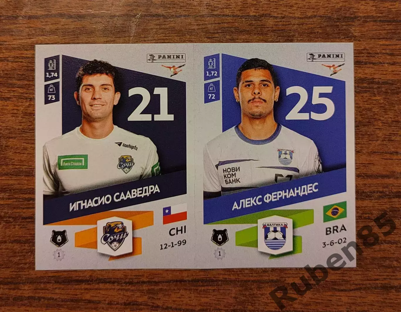 Стикер Сааведра Сочи - Фернандес Балтика из ОБНОВЛЕНИЕ Panini РПЛ 2023 2024
