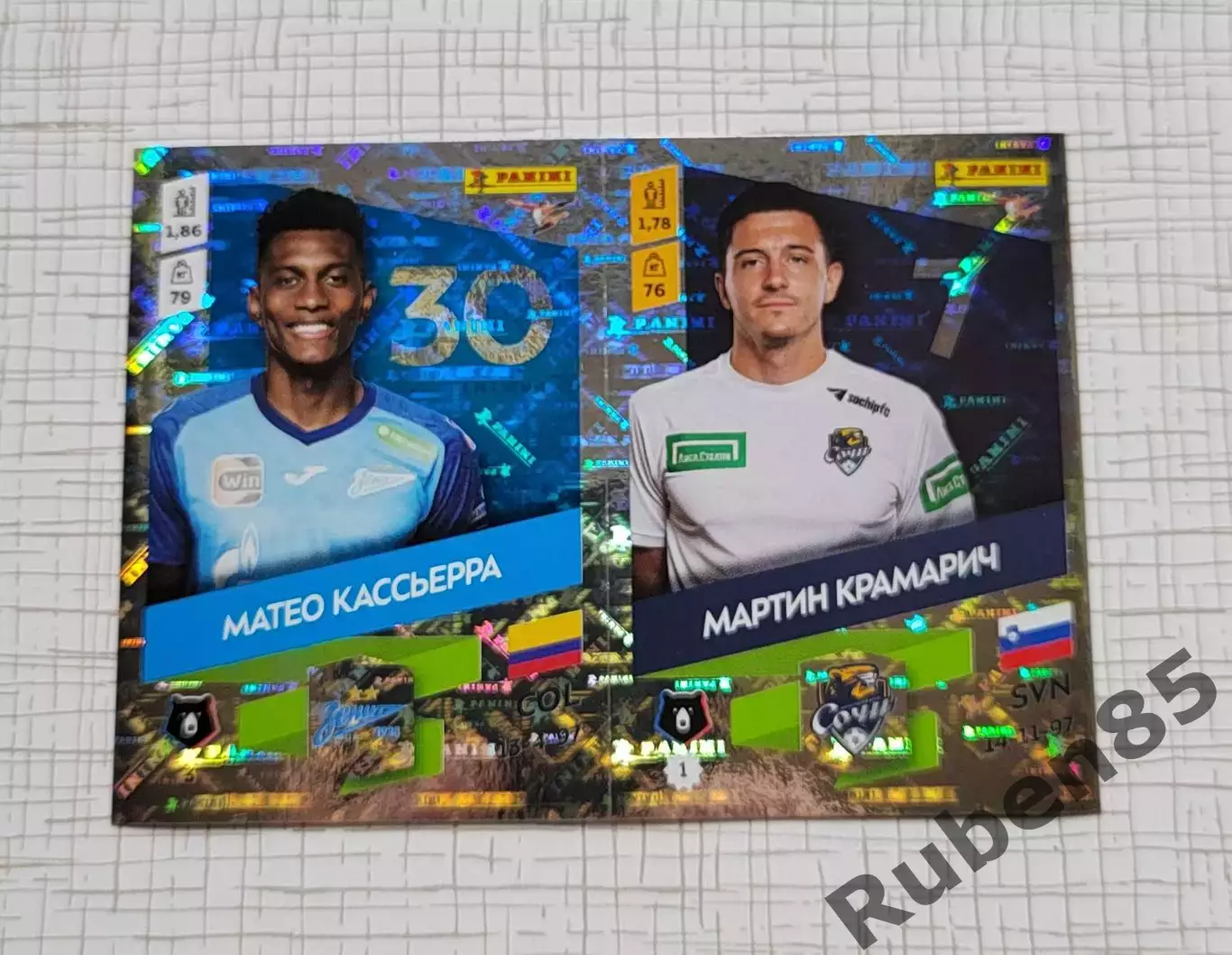 Стикер Кассьерра Зенит - Крамарич Сочи из ОБНОВЛЕНИЕ Panini РПЛ 2023 2024