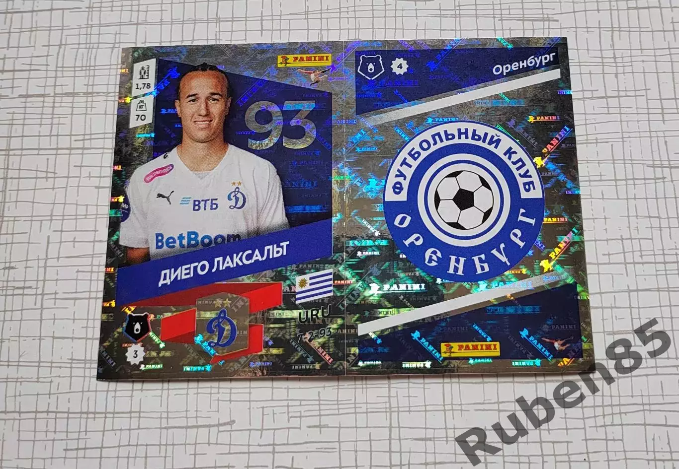 Стикер Лаксальт Динамо - лого Оренбург из ОБНОВЛЕНИЕ Panini РПЛ 2023 2024
