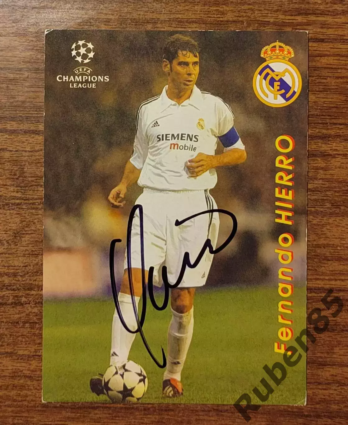 Футбол. Автограф Фернандо Йерро - Реал Мадрид