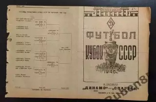 Футбол. Программа Спартак Москва - Динамо Киев 1946 кубок