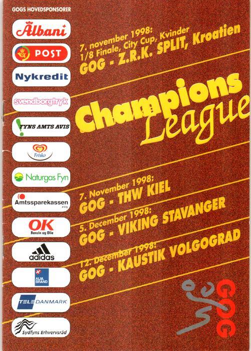ГОГ (Гудме, Дания) - Каустик (Волгоград) 1999 Лига чемпионов