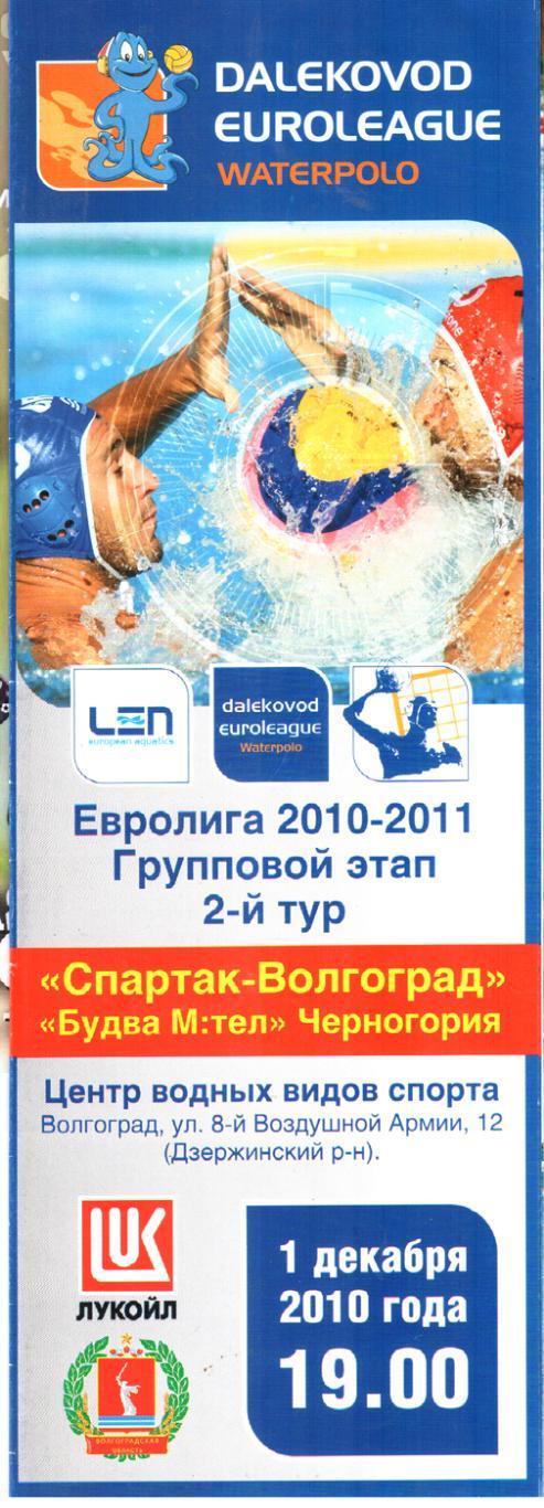 Спартак-Волгоград - Будва-М (Черногория) 2010 Евролига