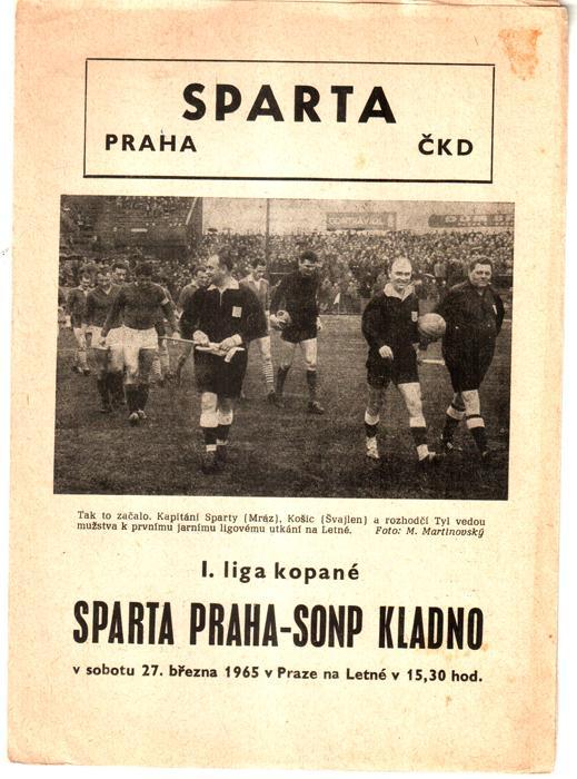 1965 Sparta Praha - SONP Kladno / Спарта (Прага) - СОНП (Кладно)