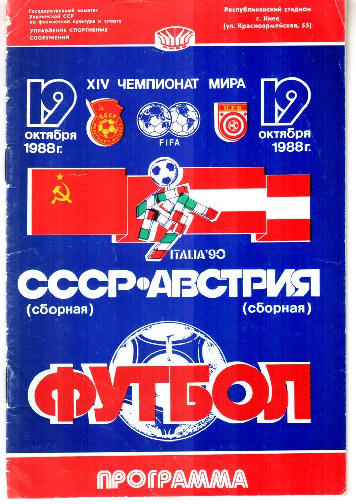СССР - Австрия 1988. Чемпионат мира