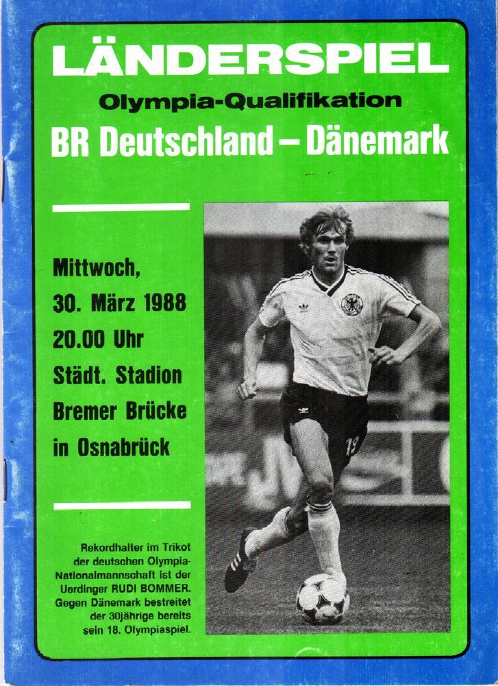 Германия - Дания 1988. Олимпиада. Отборочный матч. Deutschland - Danemark