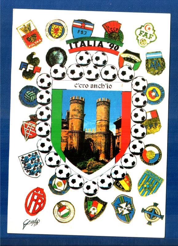 Чемпионат мира по футболу 1990. Италия. Открытка. 1