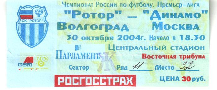 Ротор - Динамо (Москва) 2004